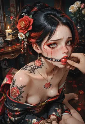 Captive Rose in Moonlight