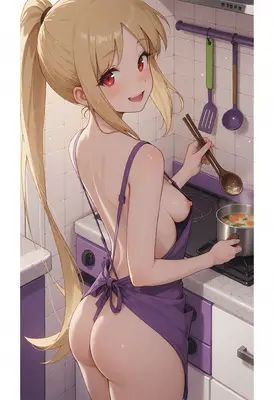 Cooking Dinner in Just an Apron