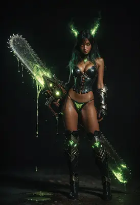 Neon Necrotic Chainsaw Warrior