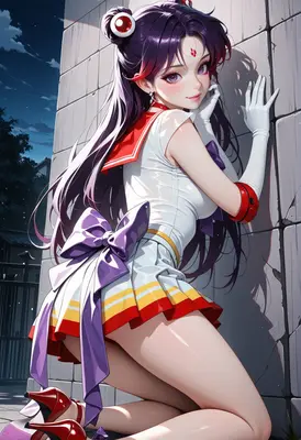 Moonlight Guardian Leaning Against Wall