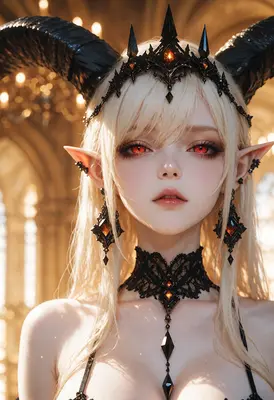 Ethereal Demon Queen in Golden Light
