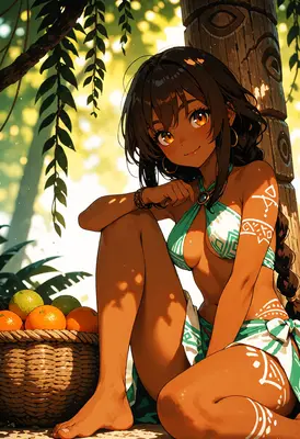 Island Girl With A Fruit Basket