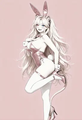 Playful Blonde Bunny Girl Portrait