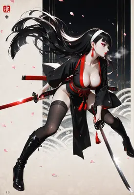 Dual Blade Samurai Warrior Maiden