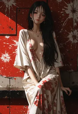 Elegant Beauty Against A Red Backdrop