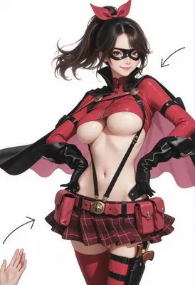 Red Masked Heroine Tactical Outfit