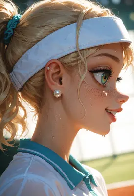 Radiant Tennis Player in the Sun