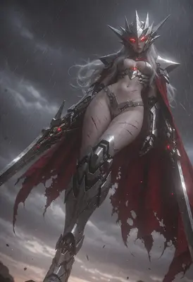 Scarred Warrior in Chrome Armor