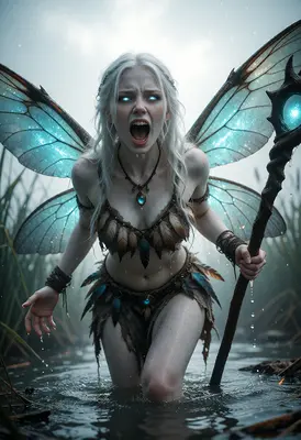 Furious Fairy Rising from the Marsh