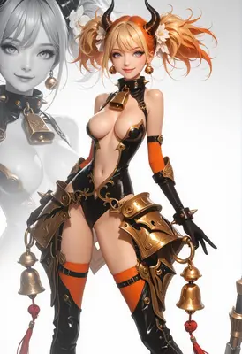 Dual Bell Demon Warrior Maiden