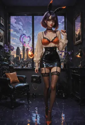 Elegant Bunny Girl in Urban Twilight