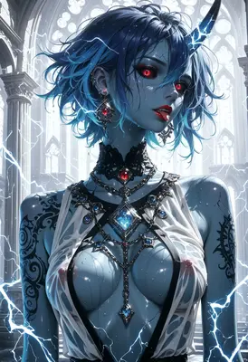 Electric Blue Demon Queen of Storms