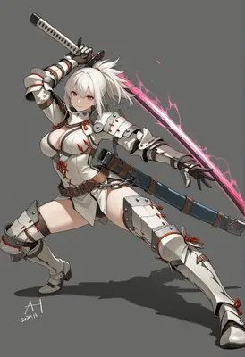 White Knight Warrior with Glowing Blade
