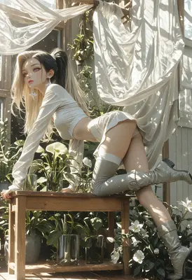 Sunlit Muse in the Glass Garden