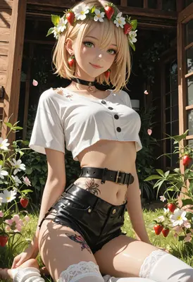 Strawberry Crown Blonde Anime Girl