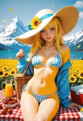 Sunny Picnic by the Alpine Lake