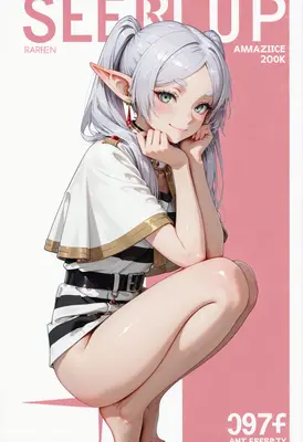 Crouching Elf Girl with Twin Tails