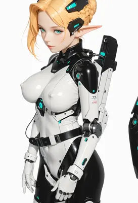 Cybernetic Elf Warrior in Tactical Suit