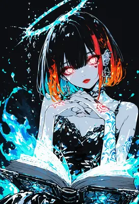 Mystical Sorceress with Glowing Heart Eyes