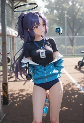 Athletic Girl with Cybernetic Halo