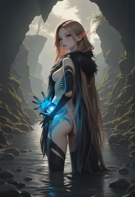 Mystic Elf Wielding Arcane Energy