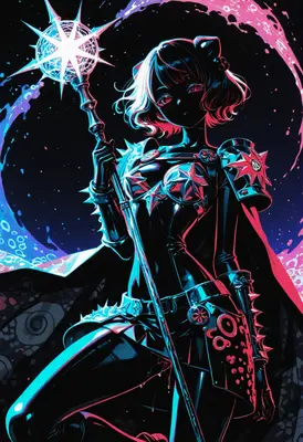 Neon Star Mage Warrior