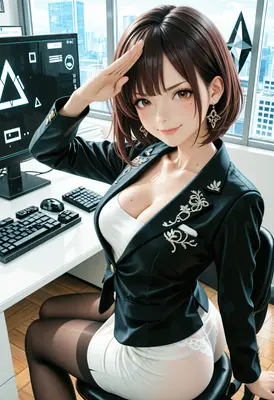 Professional Office Assistant Saluting