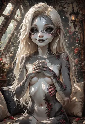 Enigmatic Floral Porcelain Doll