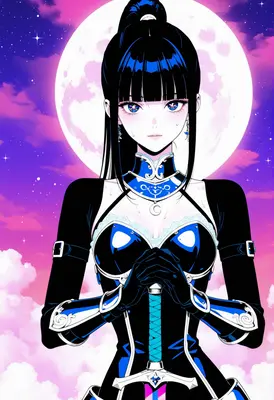 Moonlight Warrior with Blue Eyes