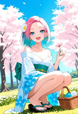 Springtime Joy Under Cherry Blossoms