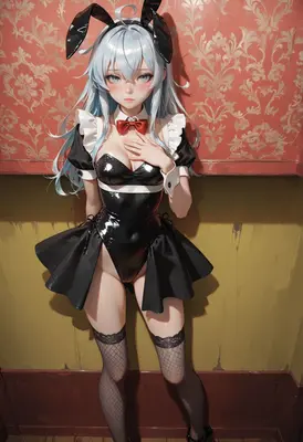 Shy Bunny Maid in Latex