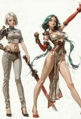 Dual Warriors in Modern Qipao Gear