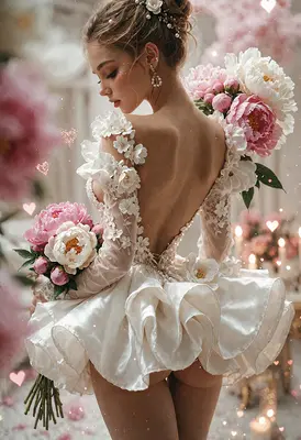 Ethereal Bride Among Pastel Blooms