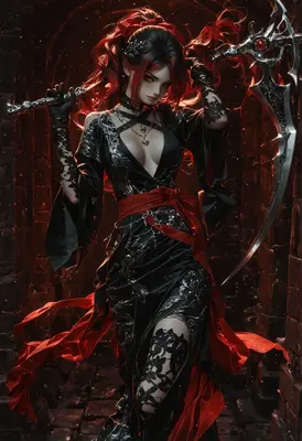 Gothic Warrior with Crimson Scythe