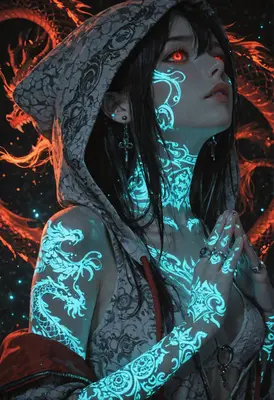 Glowing Dragon Priestess in Prayer