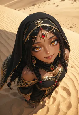 Golden Gaze in the Desert Sands