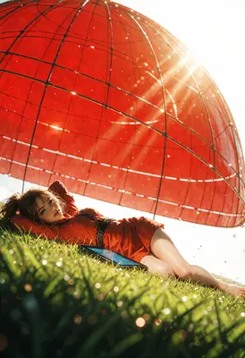 Resting Under The Crimson Sun Shade