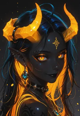 Glowing Demon Queen Portrait