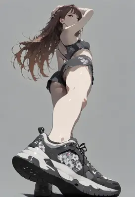 Dynamic Low Angle Sporty Girl