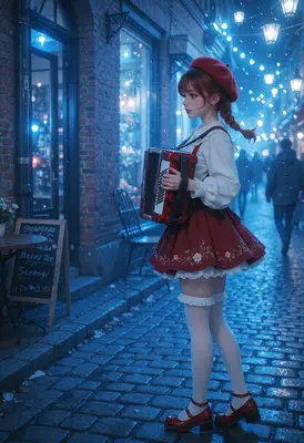 Melancholy Melody on Snowy Streets