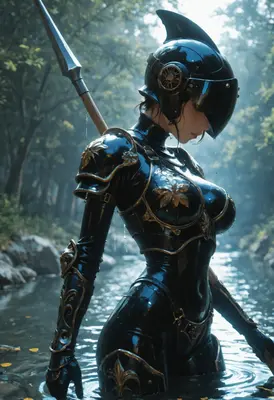 Black Knight in the Forest Stream