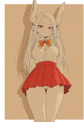 Cute Bunny Girl in School Uniform