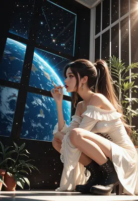 Contemplation Before The Earth View
