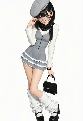Chic Academic Style Anime Girl