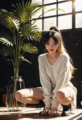 Sunlit Portrait in Cream Sweater