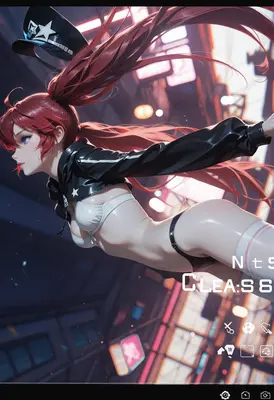 Cyberpunk Redhead in Neon City