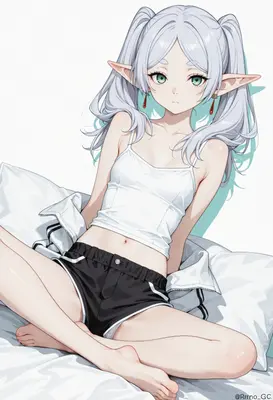 Silver Haired Elf Girl Relaxing