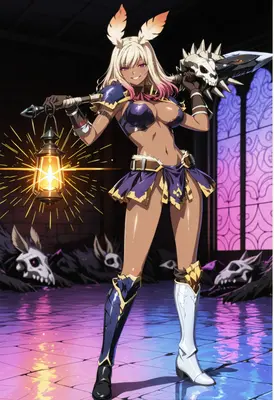 Dark Elf Warrior With Glowing Lantern