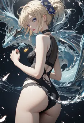 Blonde Maiden and the Water Dragon