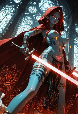 Crimson Hooded Elf Duelist